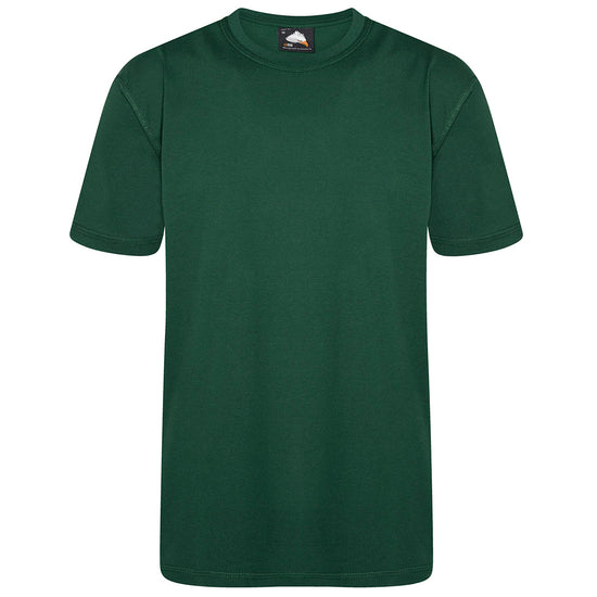 Orn Workwear Plover T-Shirt with round neck in bottle green.