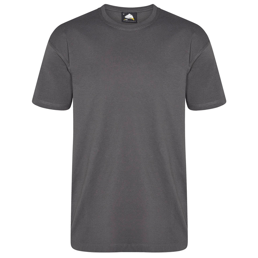 Orn Workwear Plover T-Shirt with round neck in graphite grey.