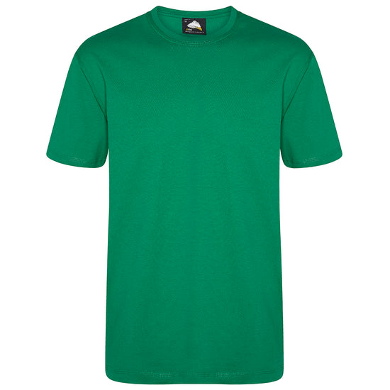 Orn Workwear Plover T-Shirt with round neck in kelly green.