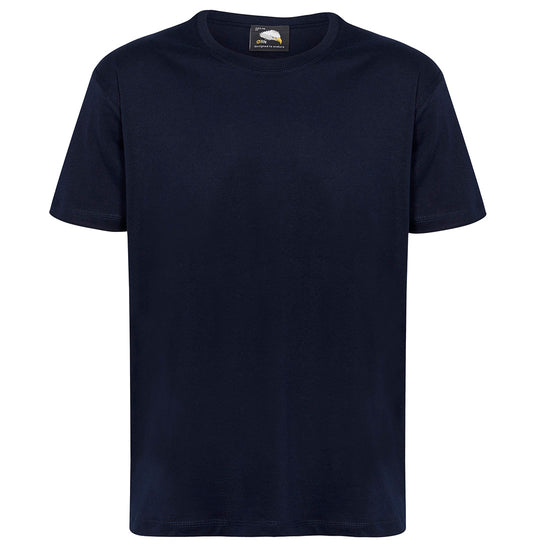 Orn Workwear Plover T-Shirt with round neck in navy.