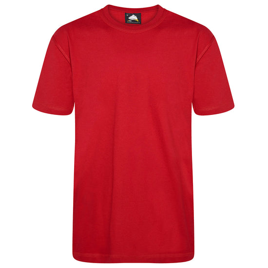 Orn Workwear Plover T-Shirt with round neck in red.