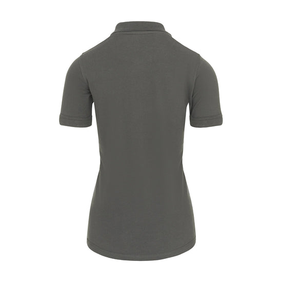 Back Of Orn Workwear Wren Ladies Poloshirt with button up collar in graphite.