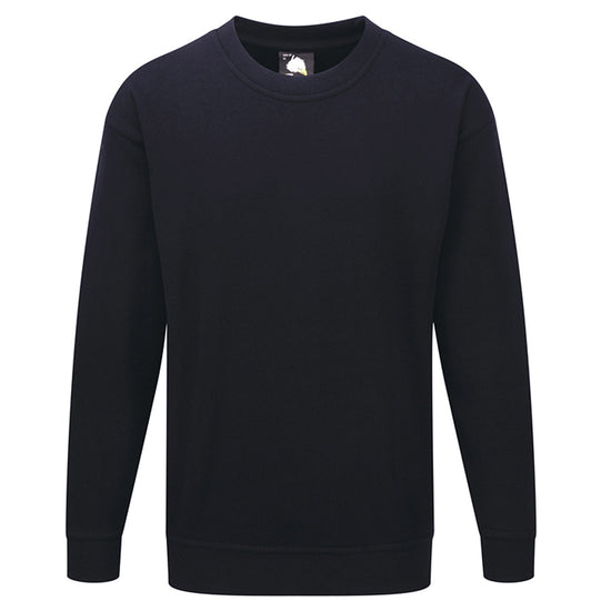Orn Workwear Seagull 100% Cotton Sweatshirt with round neck collar in navy.
