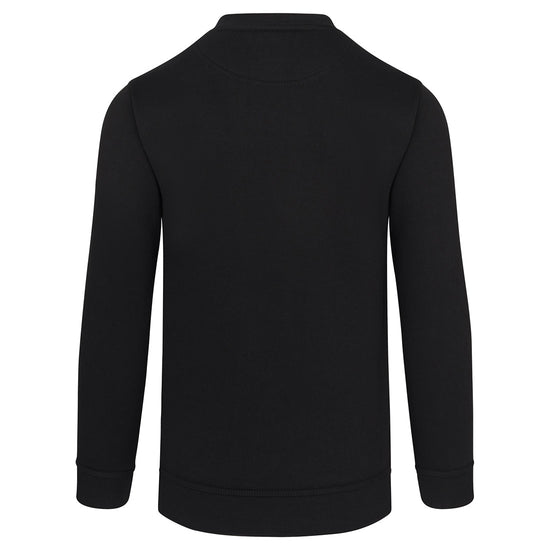 Back of Orn Workwear Buzzard V-Neck collar Sweatshirt in black.