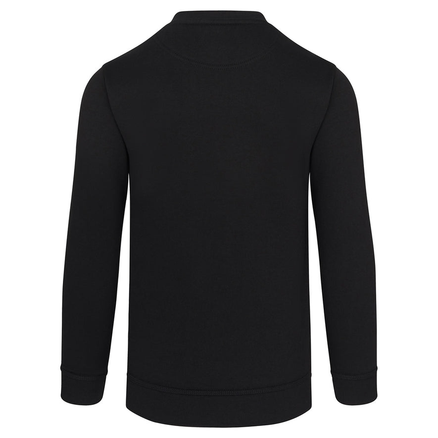 Back of Orn Workwear Buzzard V-Neck collar Sweatshirt in black.