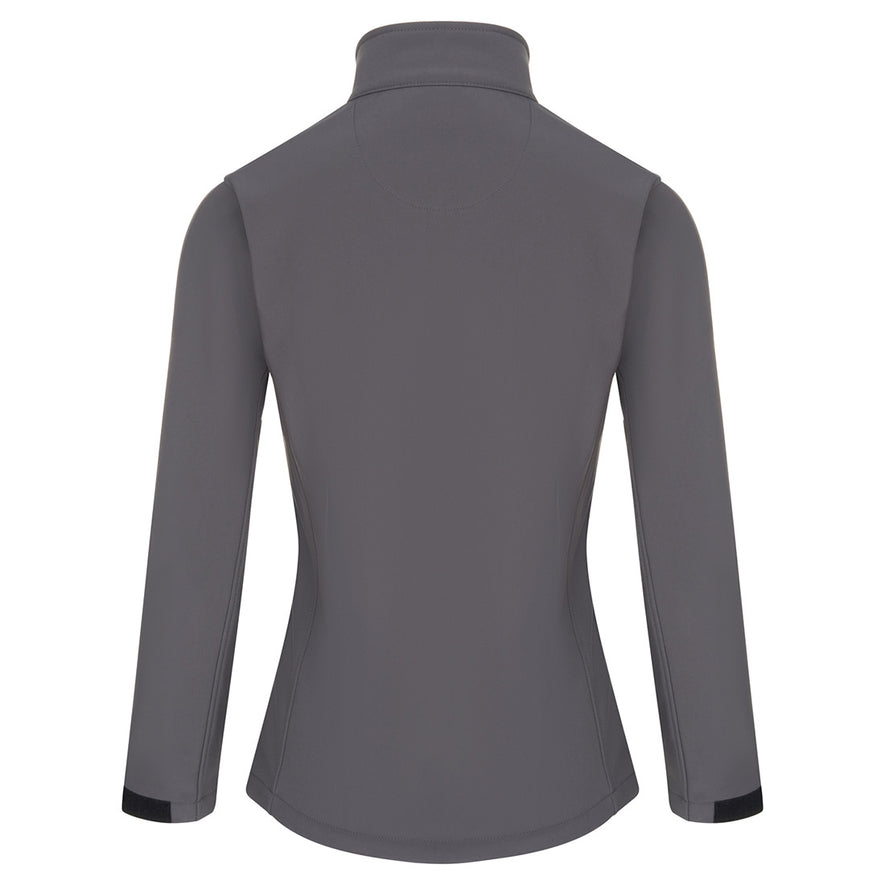 Back of Orn Workwear ORN Ladies Tern Softshell in graphite.