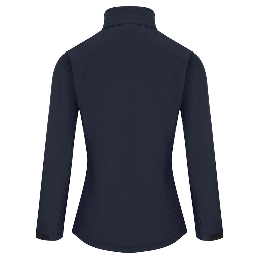 Back of Orn Workwear ORN Ladies Tern Softshell in navy.