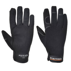 Black general utility high performance glove with velcro fasten.