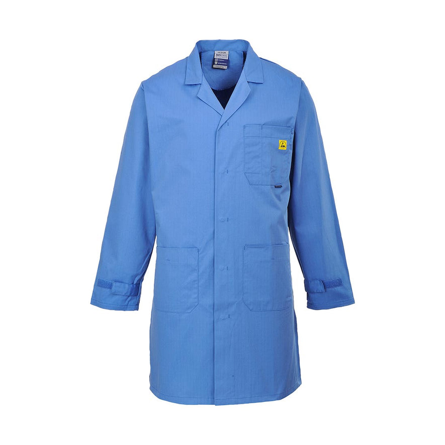 Hamilton Blue Anti-Static ESD long Coat with collar