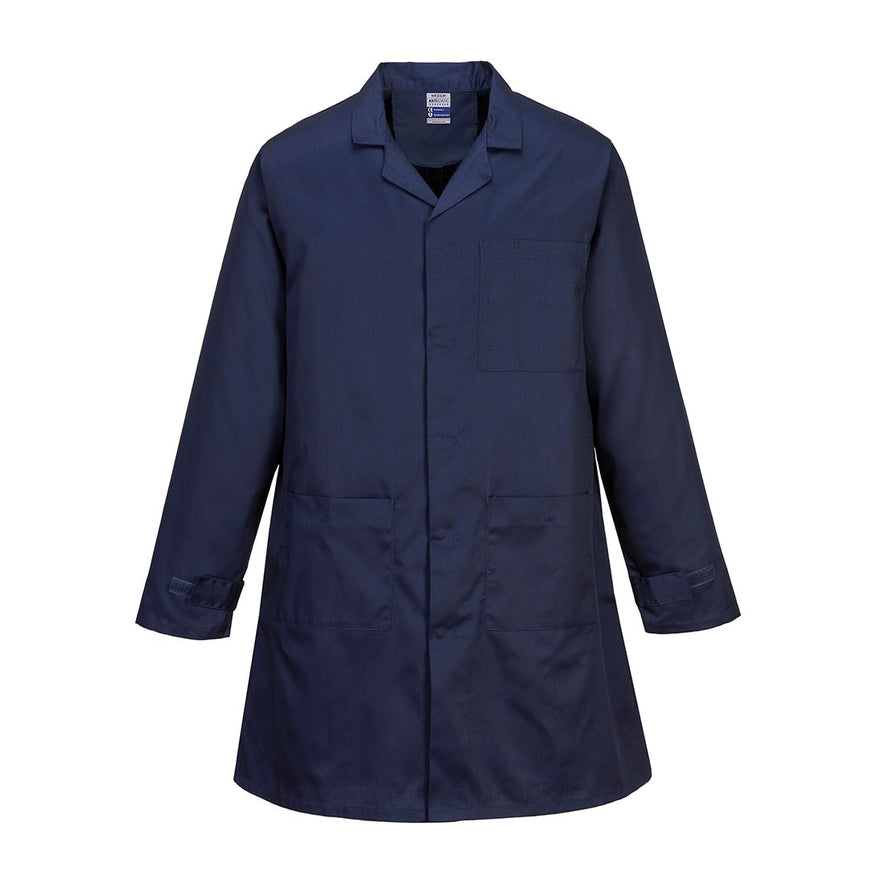 Navy Anti-Static ESD long Coat with collar