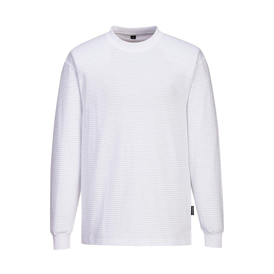 White Anti-Static ESD long sleeve T-shirt