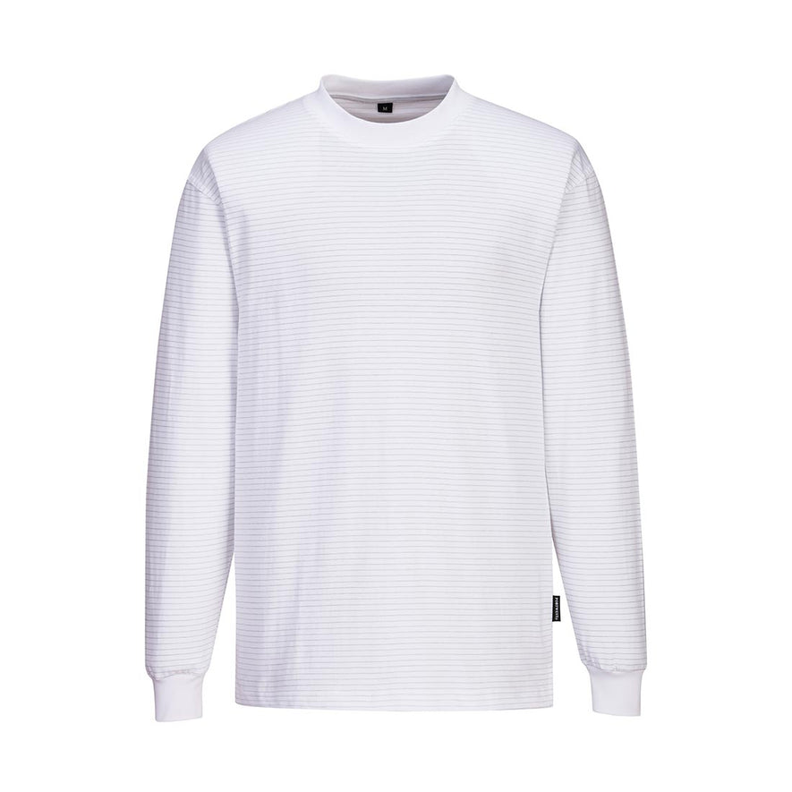 White Anti-Static ESD long sleeve T-shirt