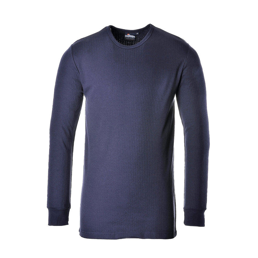 Navy portwest thermal baselayer long sleeve t-shirt. Top has elasticated wrist.