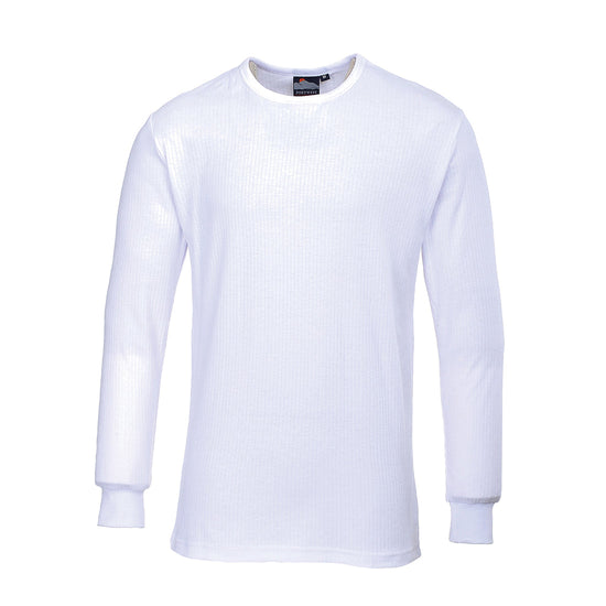 White portwest thermal baselayer long sleeve t-shirt. Top has elasticated wrist.