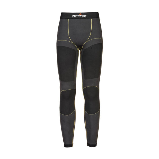 Charcoal Air Baselayer Legging with yellow trim