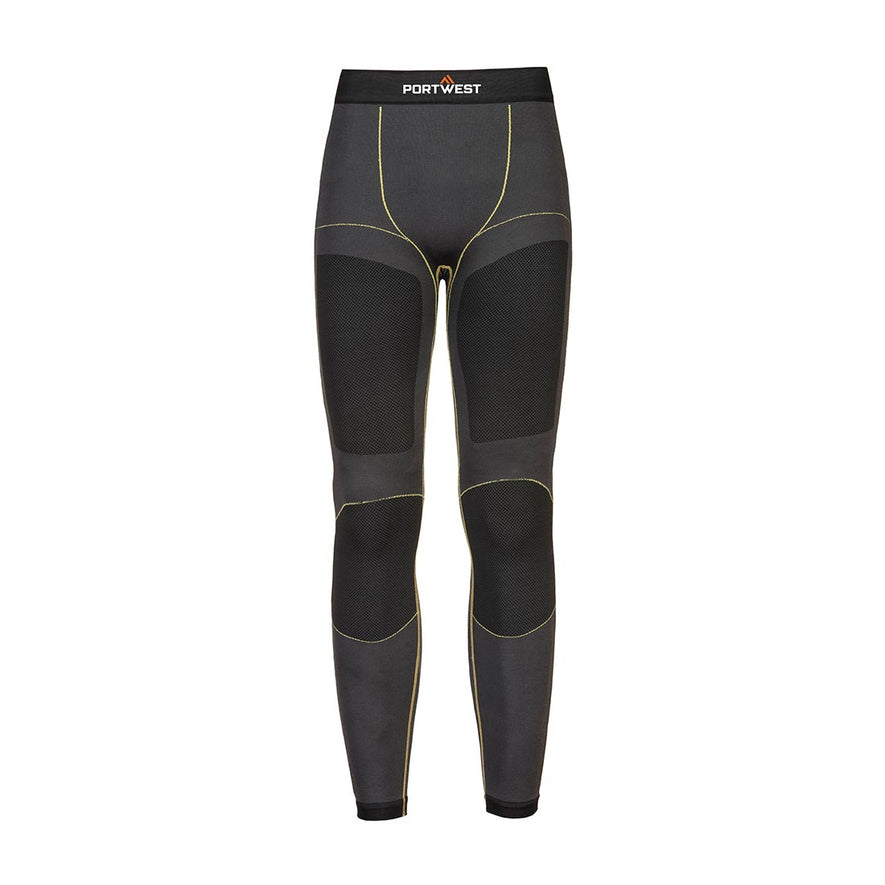 Charcoal Air Baselayer Legging with yellow trim