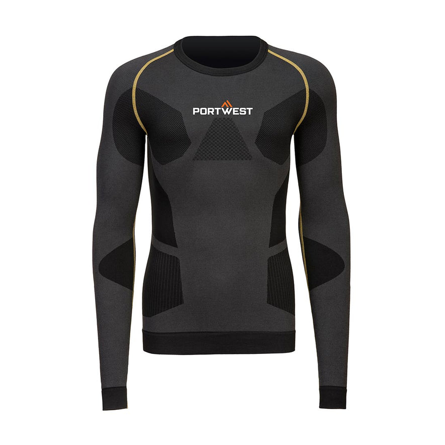 Charcoal Air Baselayer Baselayer with yellow trim