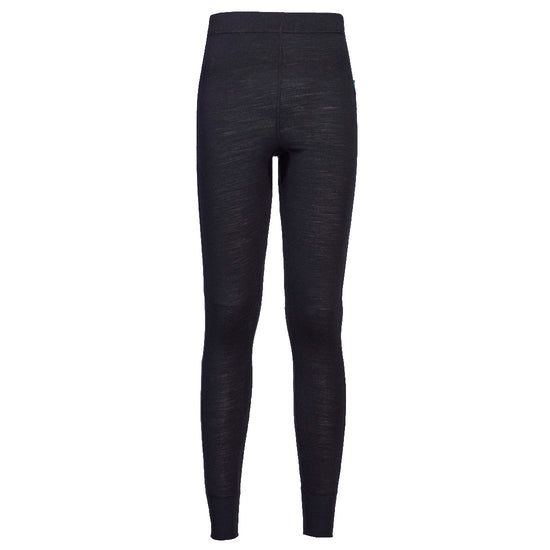 Portwest Merino Wool Baselayer Legging in black with seam on front and elasticated waist and ankles.