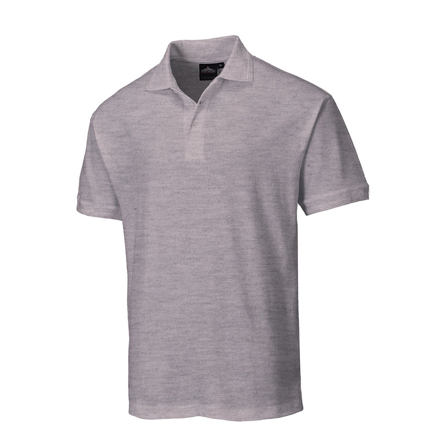 Heather Grey Portwest Naples Polo shirt. 