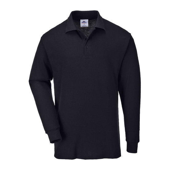 Black Genoa long sleeve polo shirt.