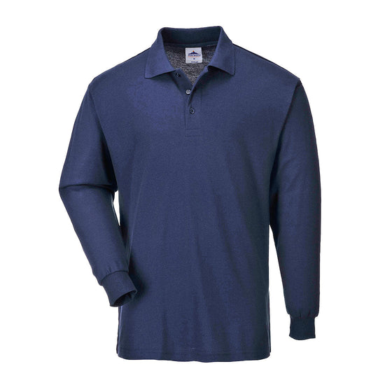 Navy Genoa long sleeve polo shirt.