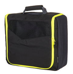 Portwest Boot Bag in black with yellow zip, handle and mesh front.