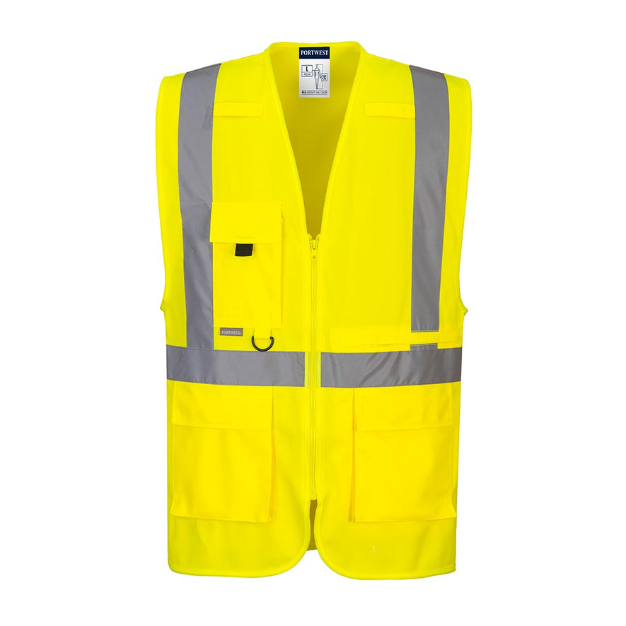 Yellow Hi-Vis Executive Vest With Tablet Pocket