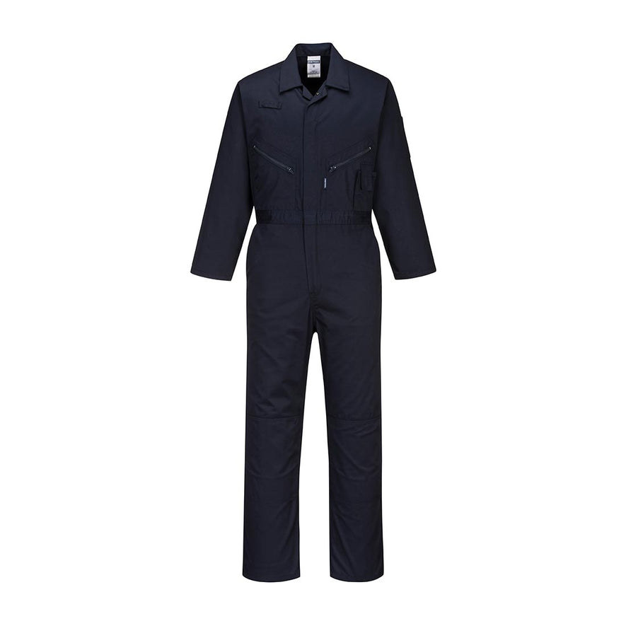 Dark Navy collared coverall with pockets and knee pads