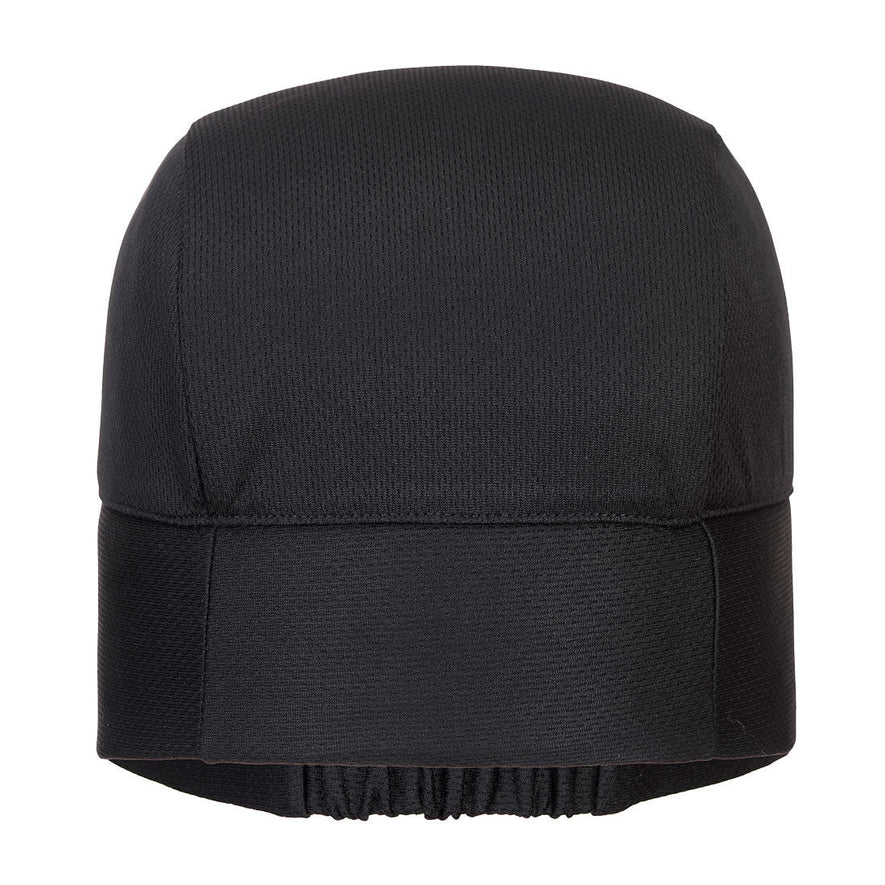 Black cooling crown beanie. Optimised for keeping your head cool in hot temperatures.