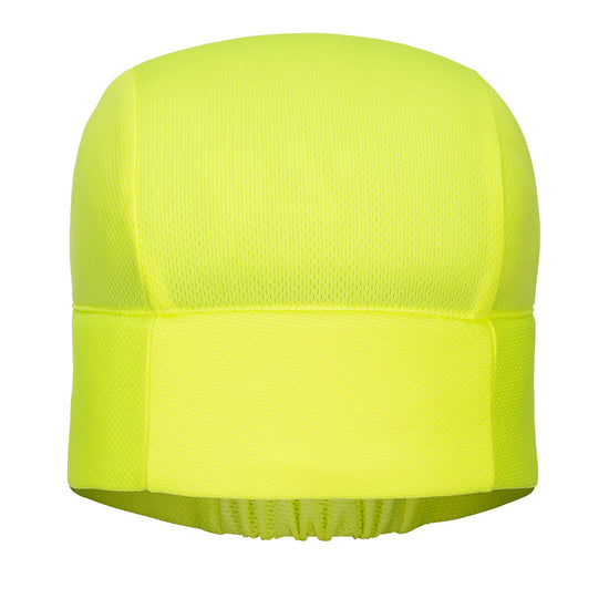 Yellow cooling crown beanie. Optimised for keeping your head cool in hot temperatures.