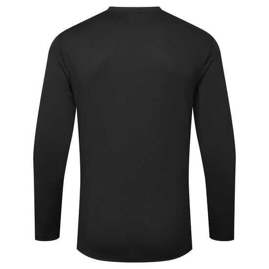 Back of Portwest DX4 T-Shirt long sleeve in black with crew neck.