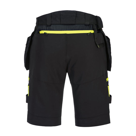 Black DX4 Service shorts with zip pockets on each thigh