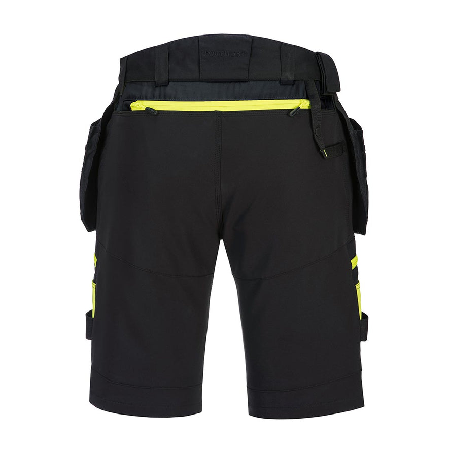 Black DX4 Service shorts with zip pockets on each thigh