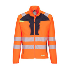 Orange  DX4 Hi-Vis Zip Base Layer with blue chest and reflectve strips