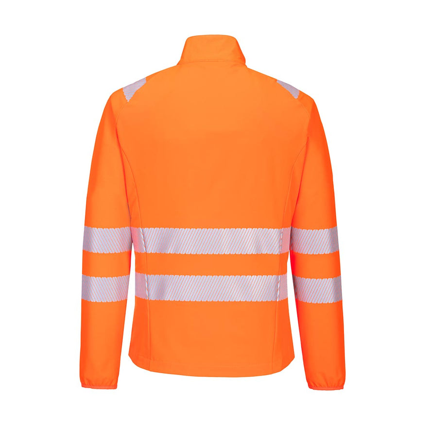 Orange  DX4 Hi-Vis Zip Base Layer with blue chest and reflectve strips