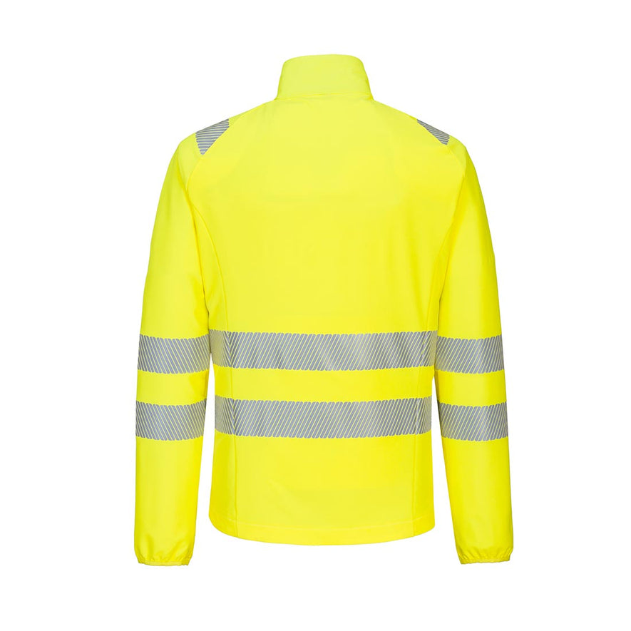 Yellow  DX4 Hi-Vis Zip Base Layer with blue chest and reflectve strips