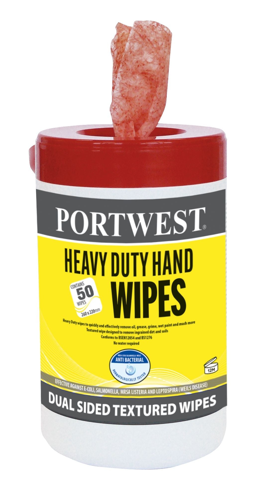 Portwest Heavy Duty Hand Wipes (50 Wipes) | Greener Workwear