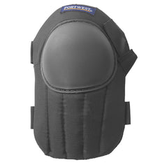 Black Lightwesight portwest kneepad with elasticated straps on the back of the knee/
