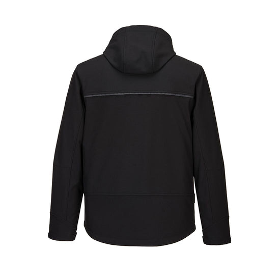 KX3 Hooded Softshell in Black with black chest and arms with right breast pocket