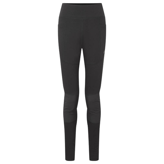 Portwest KX3 Women's Flexi Work Leggings in black with panels on sides and knees and pockets on each side of leg.