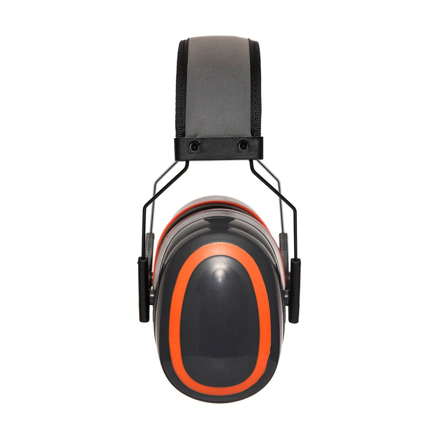 HV Extreme Ear Muff with grey ear muffs and orange trim