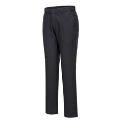 Black Stretch Slim Chino Trouser with side pockets and belt loops.