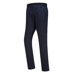 Dark Navy Stretch Slim Chino Trouser with side pockets and belt loops.