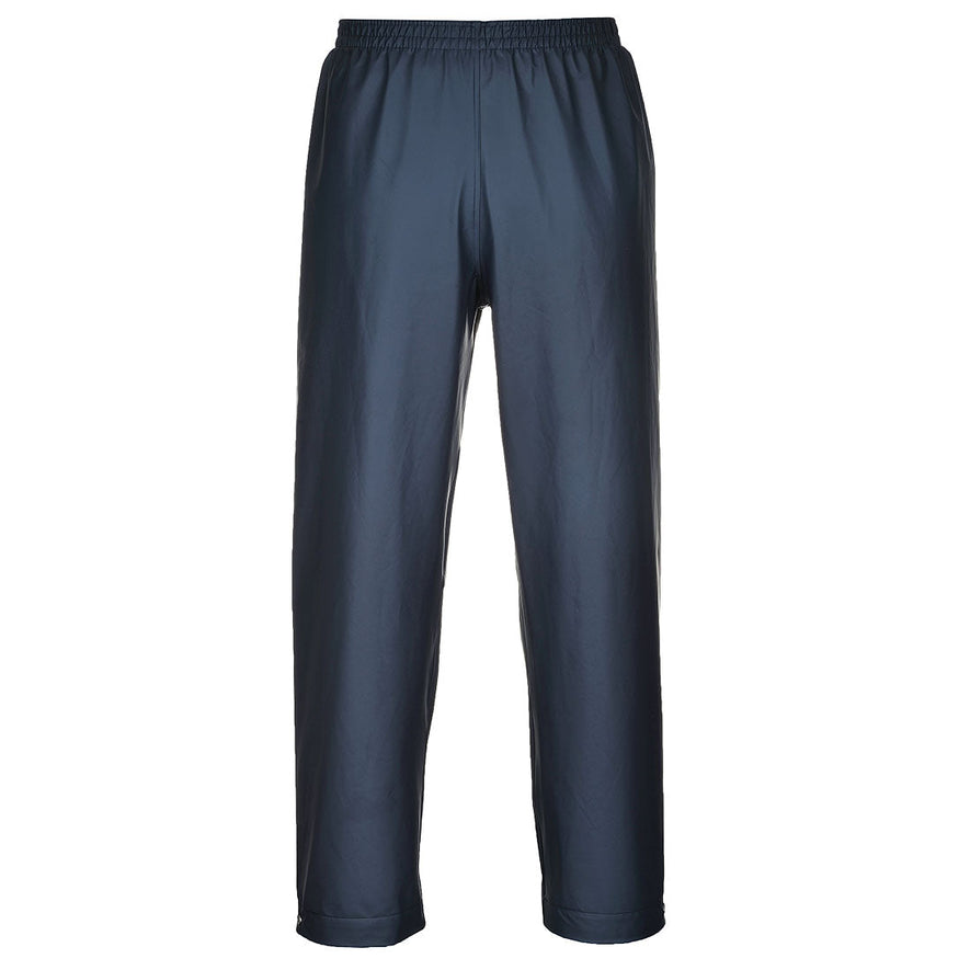 Navy Portwest Sealtex AIR Trousers. Trousers has a elasticated waist.