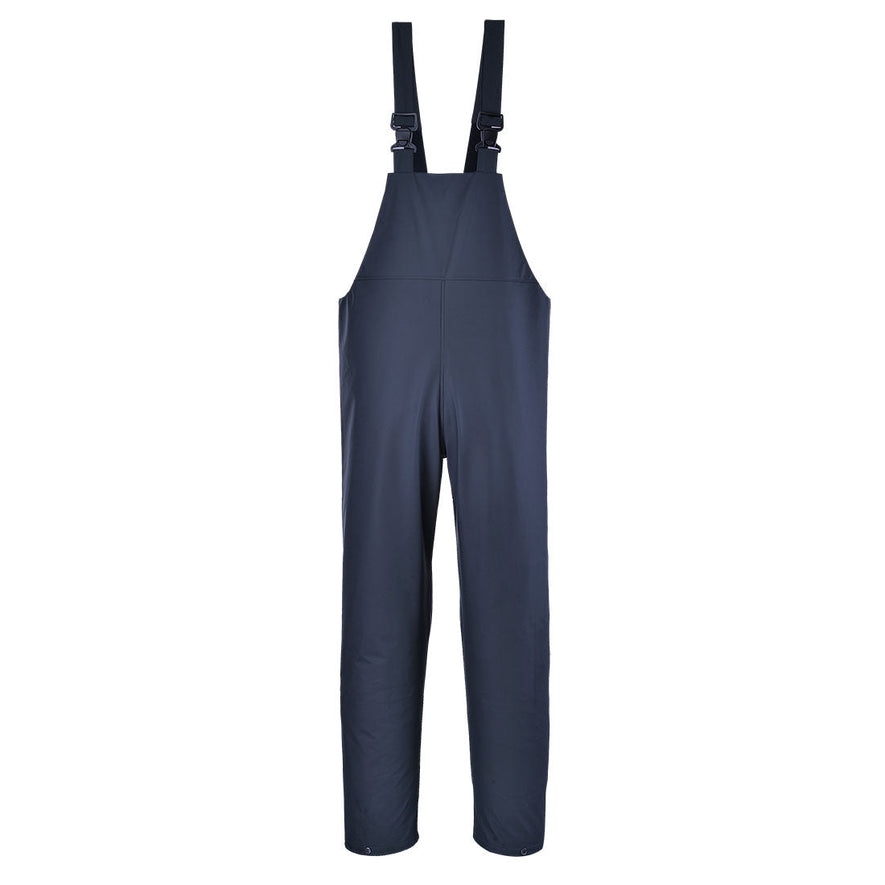 Navy Portwest Sealtex classic Bib and Brace. Bib and brace has navy braces and side pockets.