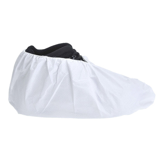 White disposable biztex microporous shoe covers
