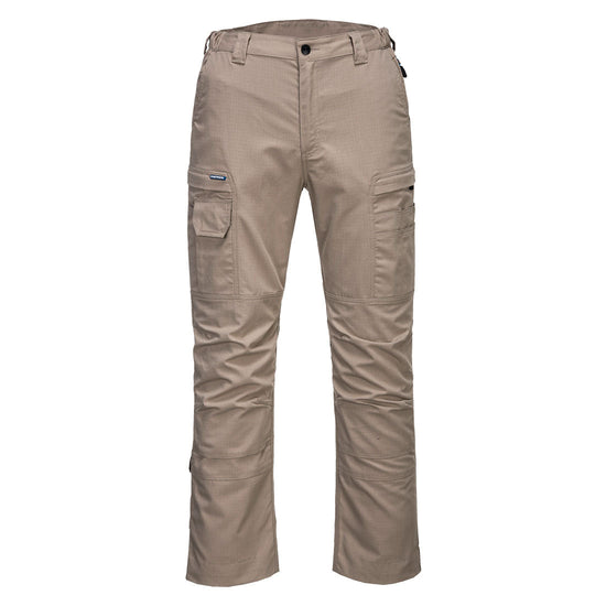 Sand KX3 Ripstop Trousers. Trousers have cargo style pockets and belt loops.