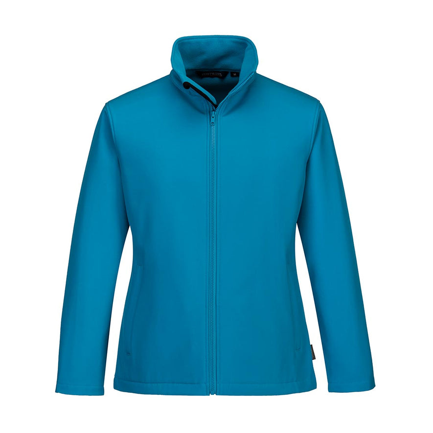 Aqua blue Women's Print & Promo Softshell 2L with zip up