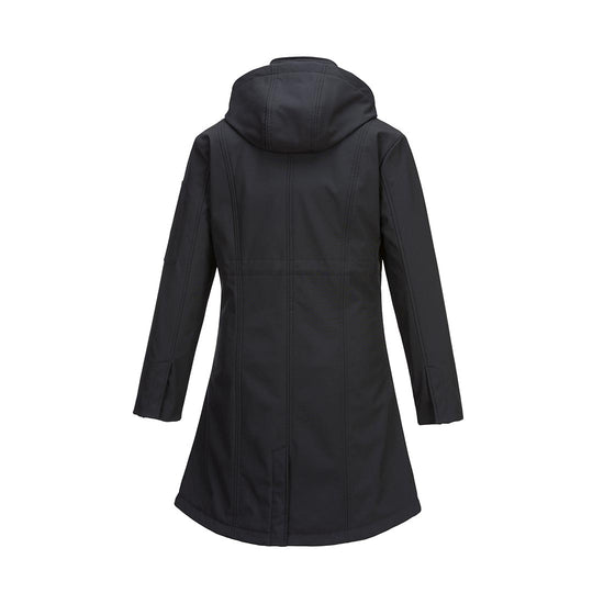 Black Carla Softshell Jacket 3L long jacket with hood