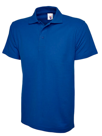 Uneek Clothing UC103 220GSM Childrens Poloshirt in royal blue with short sleeves, collar and three button plackett.